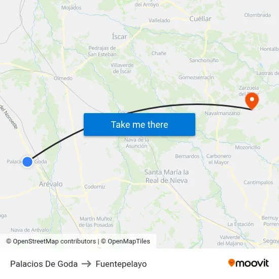 Palacios De Goda to Fuentepelayo map