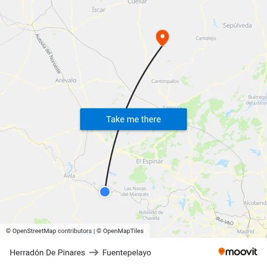 Herradón De Pinares to Fuentepelayo map