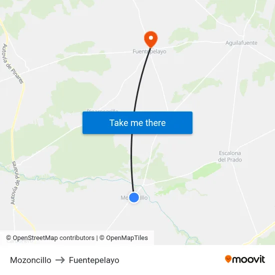 Mozoncillo to Fuentepelayo map