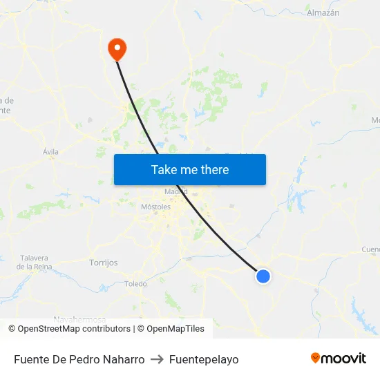 Fuente De Pedro Naharro to Fuentepelayo map