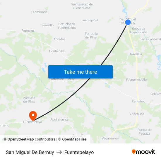 San Miguel De Bernuy to Fuentepelayo map