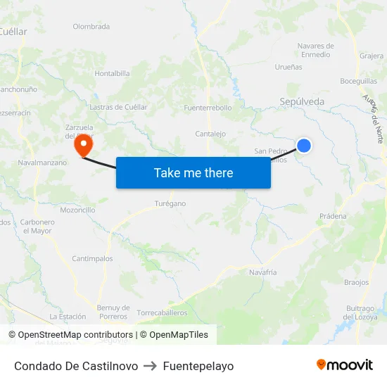 Condado De Castilnovo to Fuentepelayo map