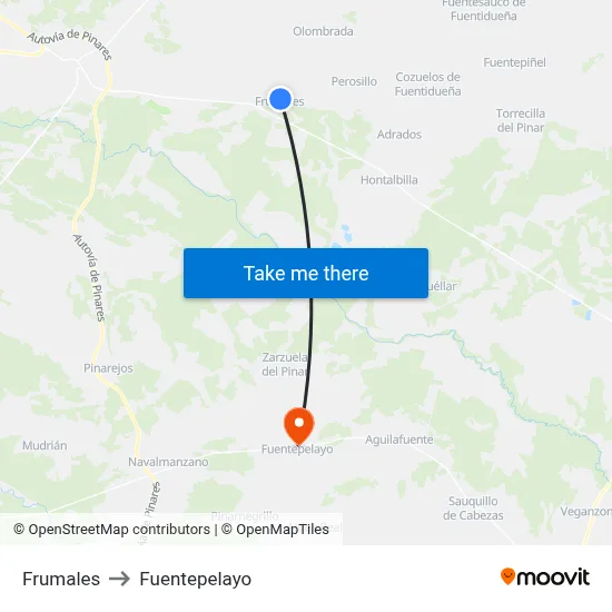 Frumales to Fuentepelayo map