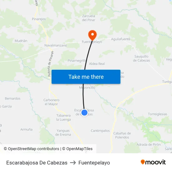 Escarabajosa De Cabezas to Fuentepelayo map
