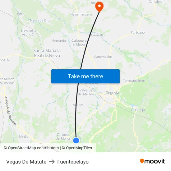 Vegas De Matute to Fuentepelayo map