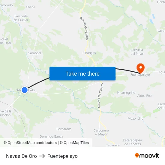 Navas De Oro to Fuentepelayo map