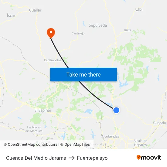 Cuenca Del Medio Jarama to Fuentepelayo map