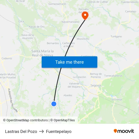 Lastras Del Pozo to Fuentepelayo map