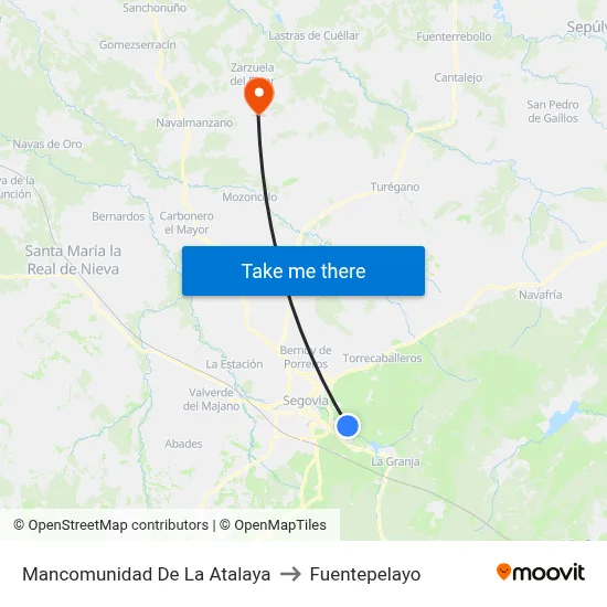 Mancomunidad De La Atalaya to Fuentepelayo map