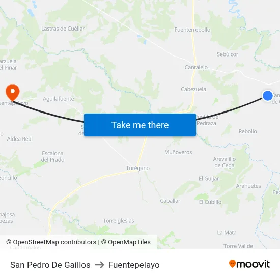 San Pedro De Gaíllos to Fuentepelayo map