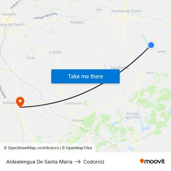 Aldealengua De Santa María to Codorniz map