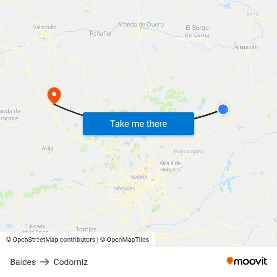 Baides to Codorniz map