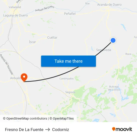 Fresno De La Fuente to Codorniz map