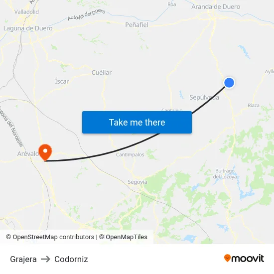 Grajera to Codorniz map