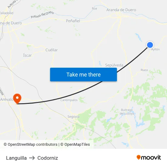 Languilla to Codorniz map