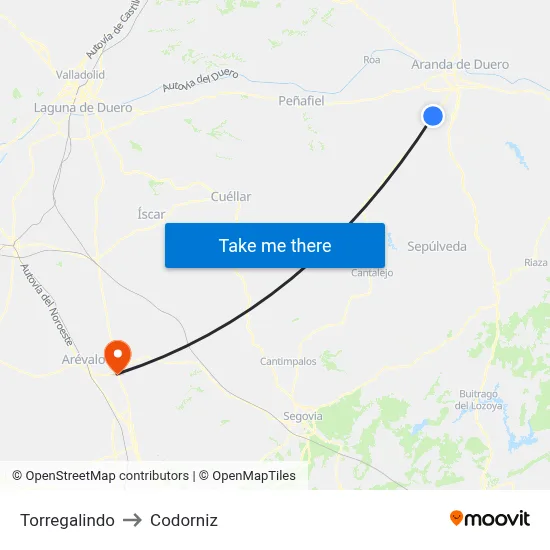 Torregalindo to Codorniz map