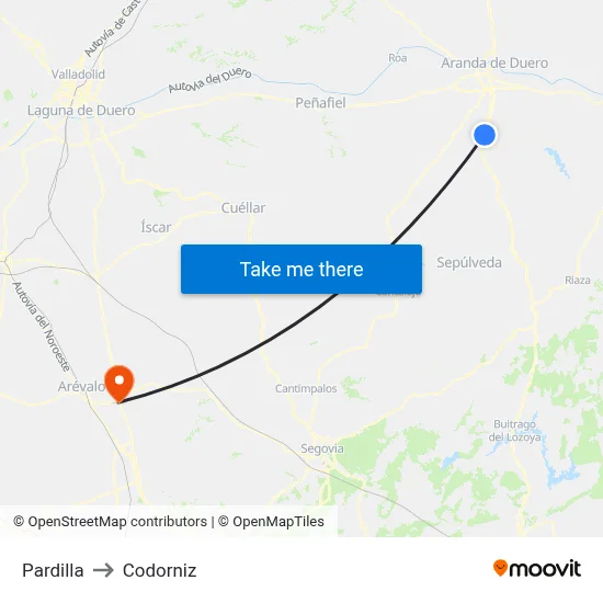 Pardilla to Codorniz map