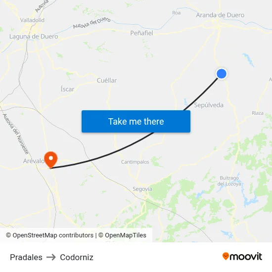 Pradales to Codorniz map
