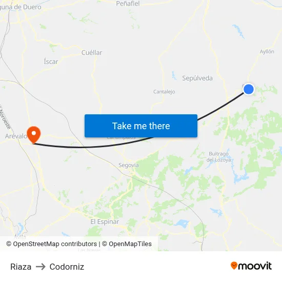 Riaza to Codorniz map