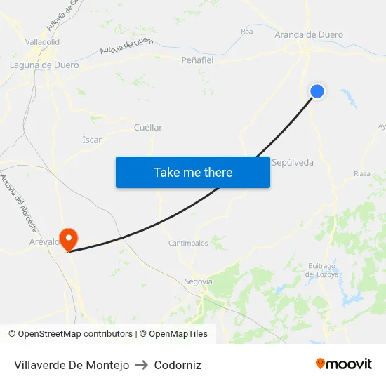 Villaverde De Montejo to Codorniz map