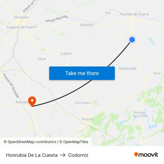 Honrubia De La Cuesta to Codorniz map
