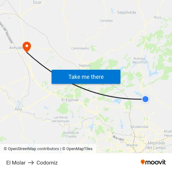 El Molar to Codorniz map