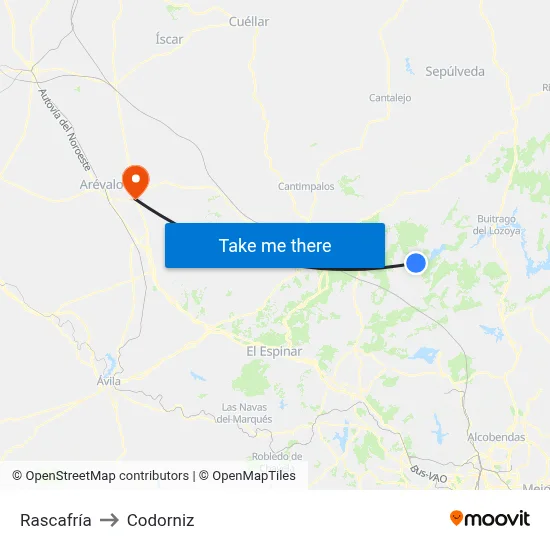 Rascafría to Codorniz map