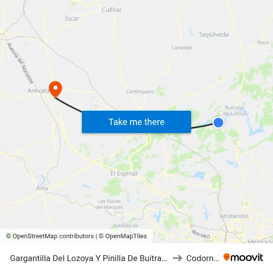 Gargantilla Del Lozoya Y Pinilla De Buitrago to Codorniz map