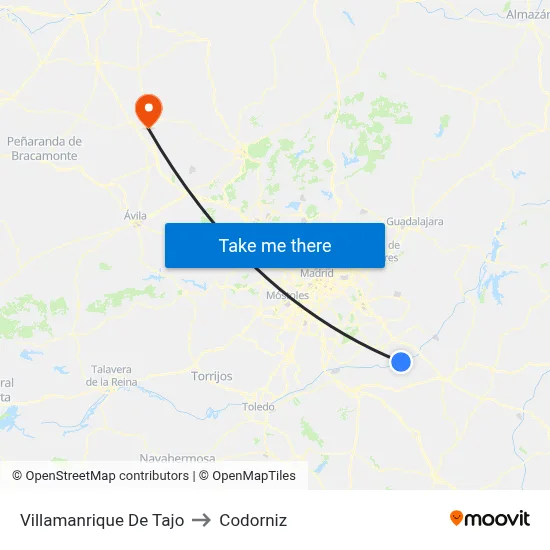 Villamanrique De Tajo to Codorniz map