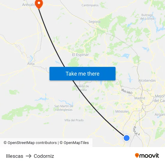 Illescas to Codorniz map