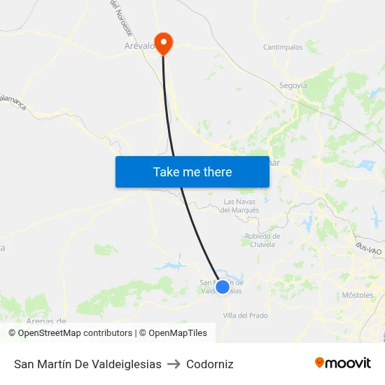 San Martín De Valdeiglesias to Codorniz map