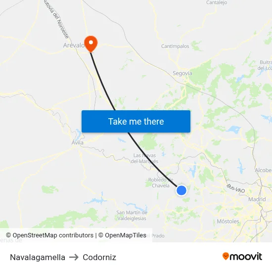 Navalagamella to Codorniz map