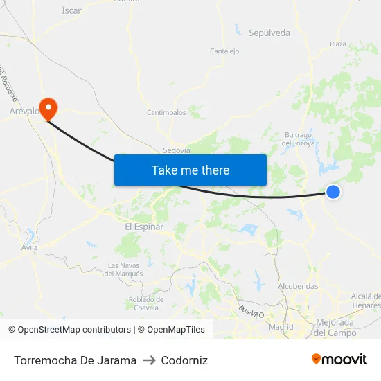 Torremocha De Jarama to Codorniz map