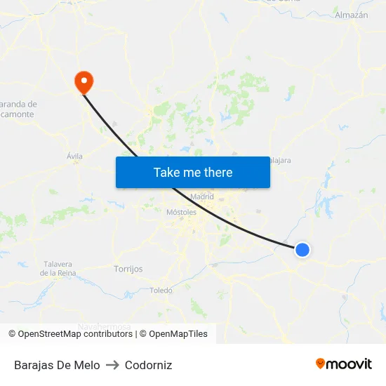 Barajas De Melo to Codorniz map