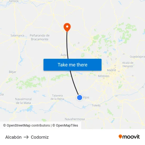 Alcabón to Codorniz map