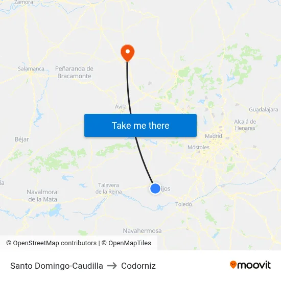 Santo Domingo-Caudilla to Codorniz map
