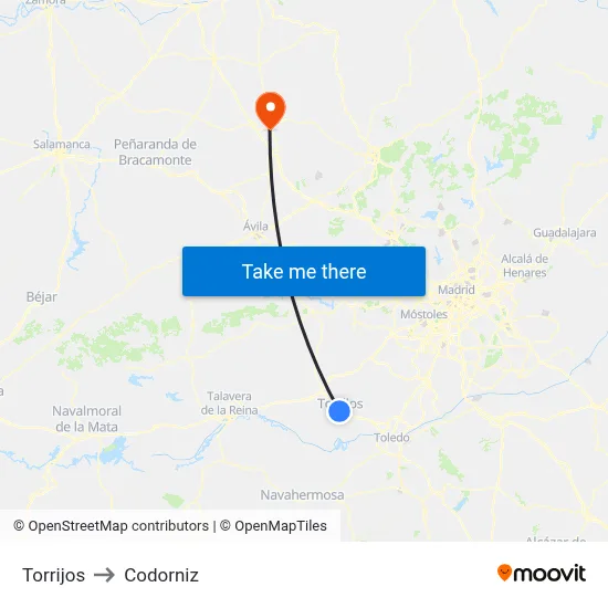 Torrijos to Codorniz map