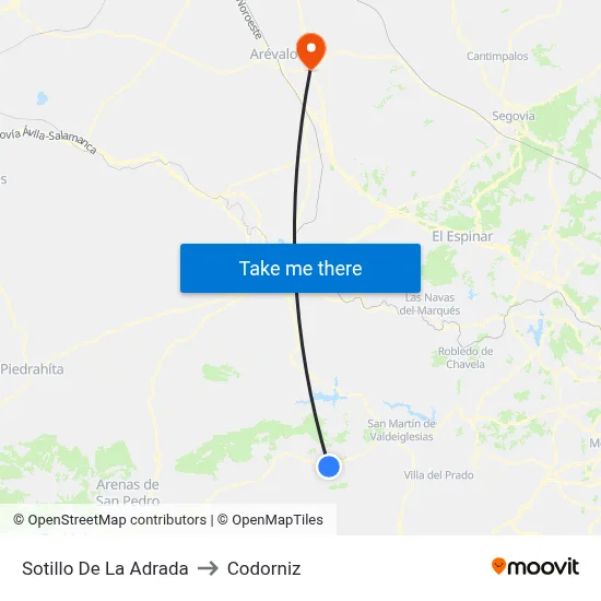 Sotillo De La Adrada to Codorniz map