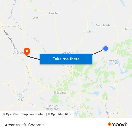 Arcones to Codorniz map