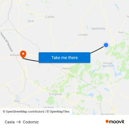 Casla to Codorniz map