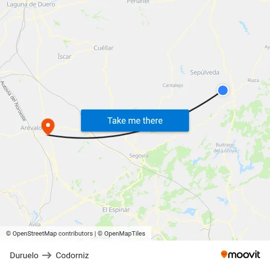 Duruelo to Codorniz map