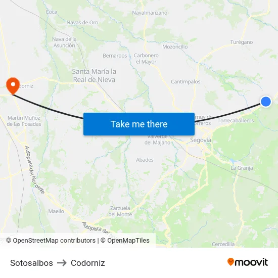 Sotosalbos to Codorniz map