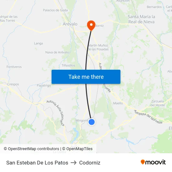 San Esteban De Los Patos to Codorniz map