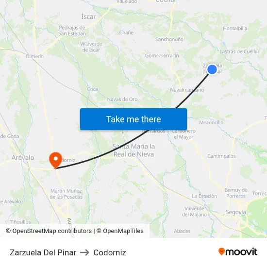 Zarzuela Del Pinar to Codorniz map