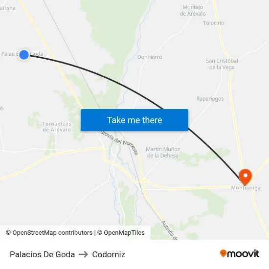 Palacios De Goda to Codorniz map