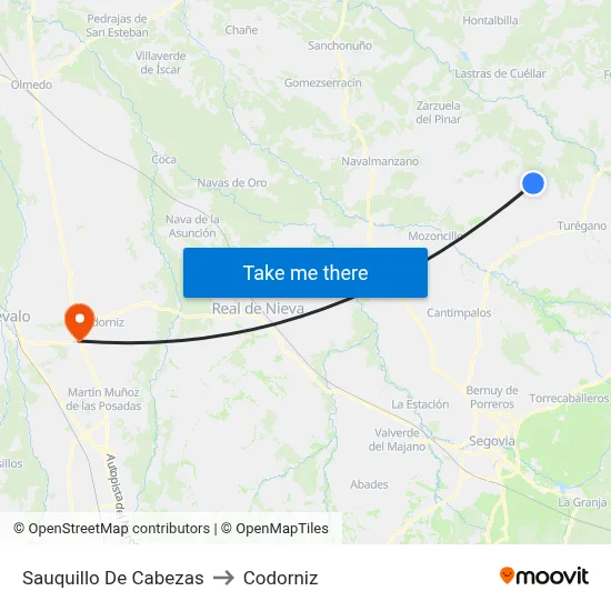 Sauquillo De Cabezas to Codorniz map