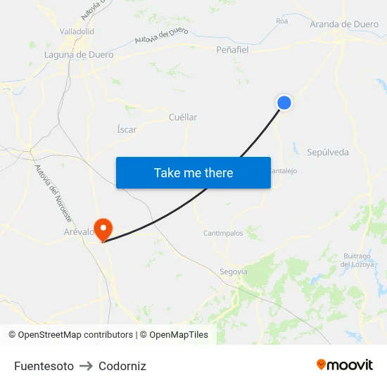 Fuentesoto to Codorniz map