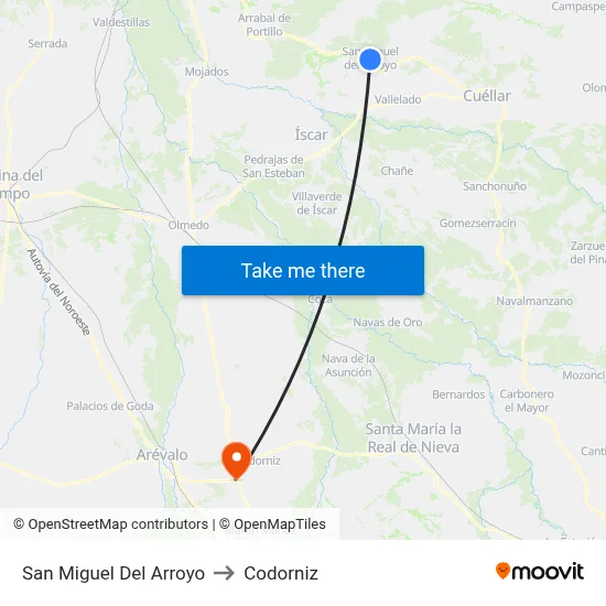 San Miguel Del Arroyo to Codorniz map