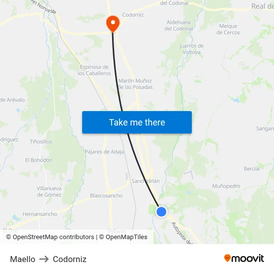 Maello to Codorniz map