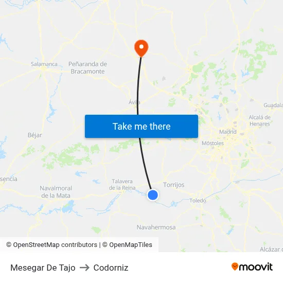 Mesegar De Tajo to Codorniz map